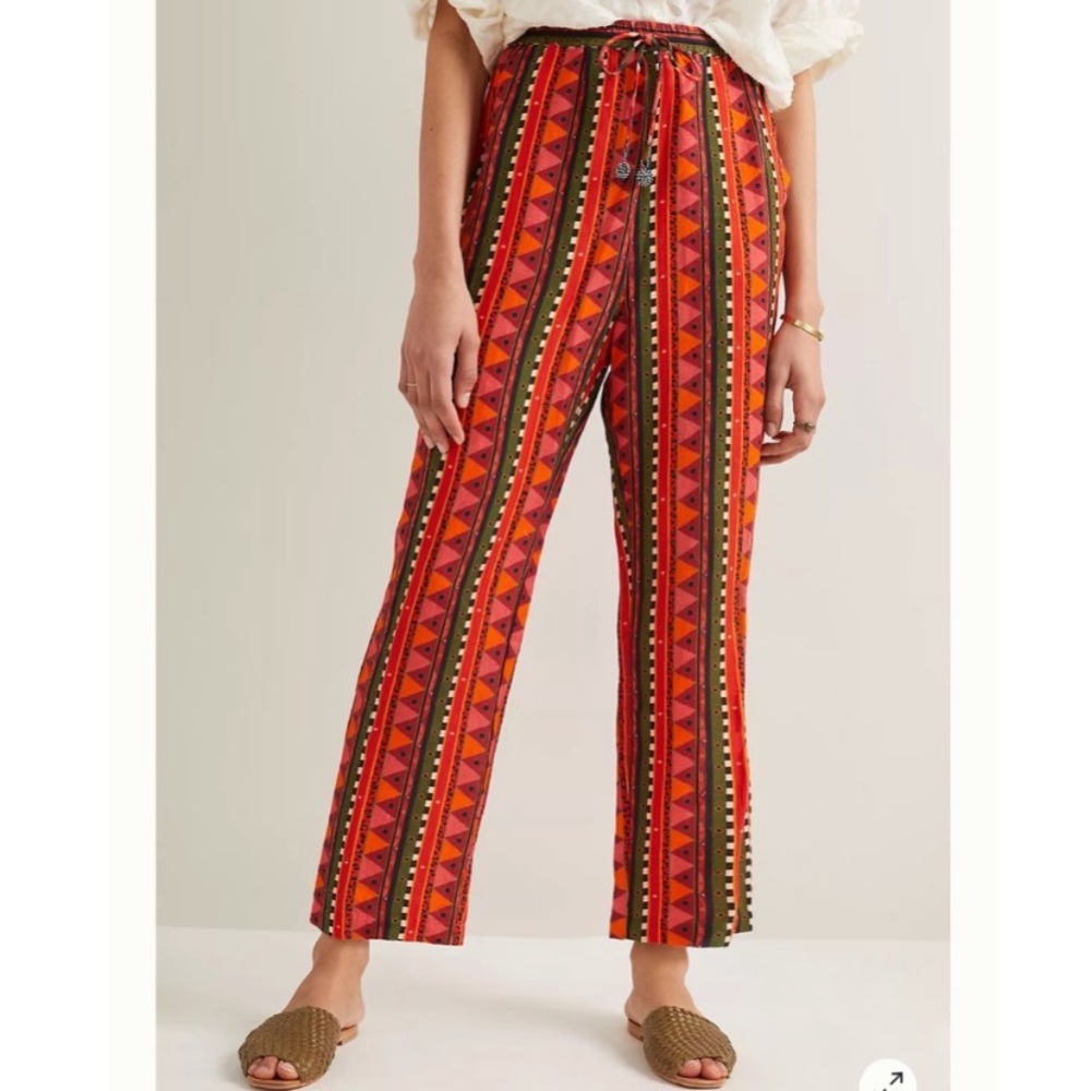 NWT - FARM Rio for Anthropologie Cropped Linen Pants - M